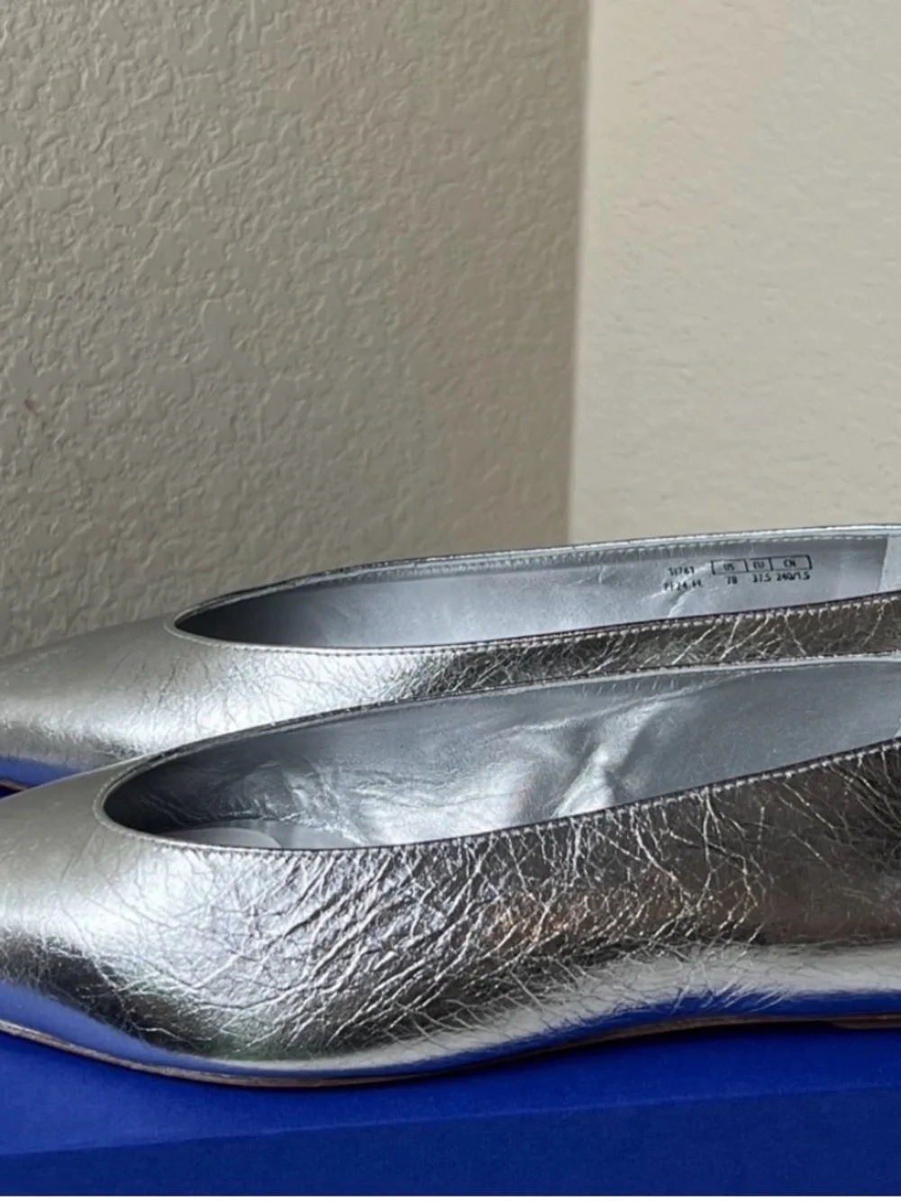 Stuart Weitzman Silver Metallic Ballet Flats